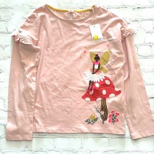 Mini Boden Long-sleeved Appliqué Cotton Shirt